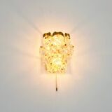 Faceted Crystal Glass & Gilded Brass Wall Light from Kinkeldey, Germany, 1970s