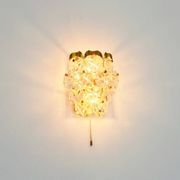 Faceted Crystal Glass & Gilded Brass Wall Light from Kinkeldey, Germany, 1970s