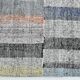 7x10 Yellow Black Striped Vintage Rug, 220x304Cm