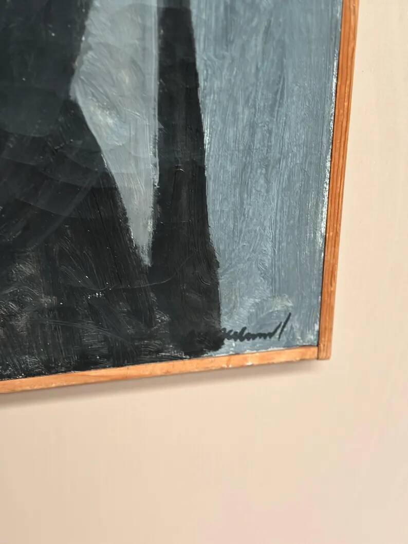 Large Original Swedish Oil on Canvas – "Portrait of Mme S" by Axel Ekelund – Signed – Vintage and Framed – 89 × 67 cm (35" × 26.4")