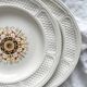 2 ivory “Pont aux Choux” soup plates, Gien earthenware