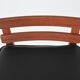 Erik Buck set of three bar stools in teak and leather Dyrlund Denmark 1960