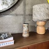 Glazed cylindrical stoneware vase