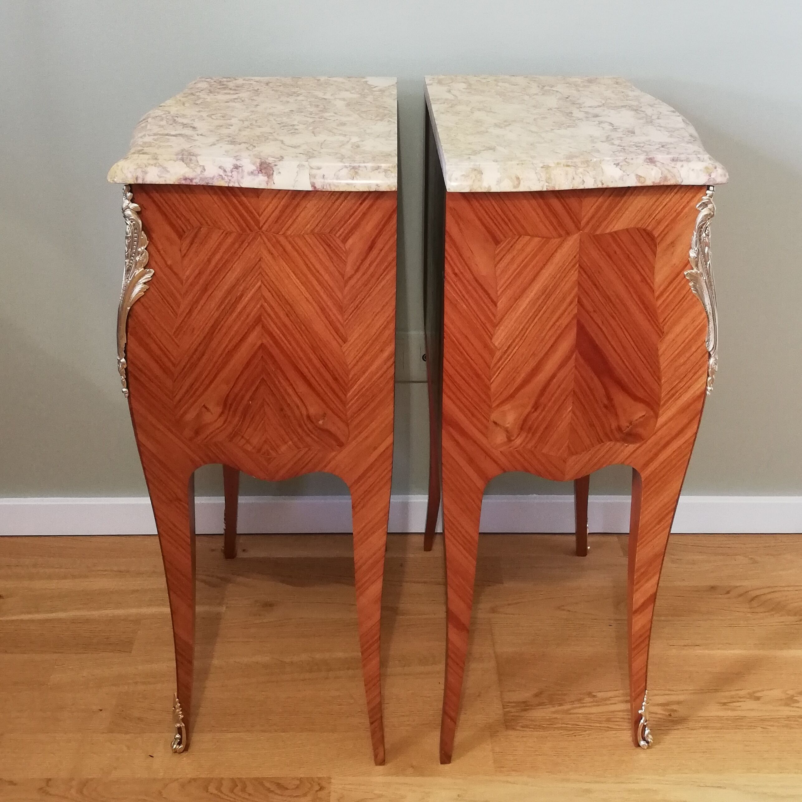 Pair of bedside tables in the form of a Louis XV style tomb