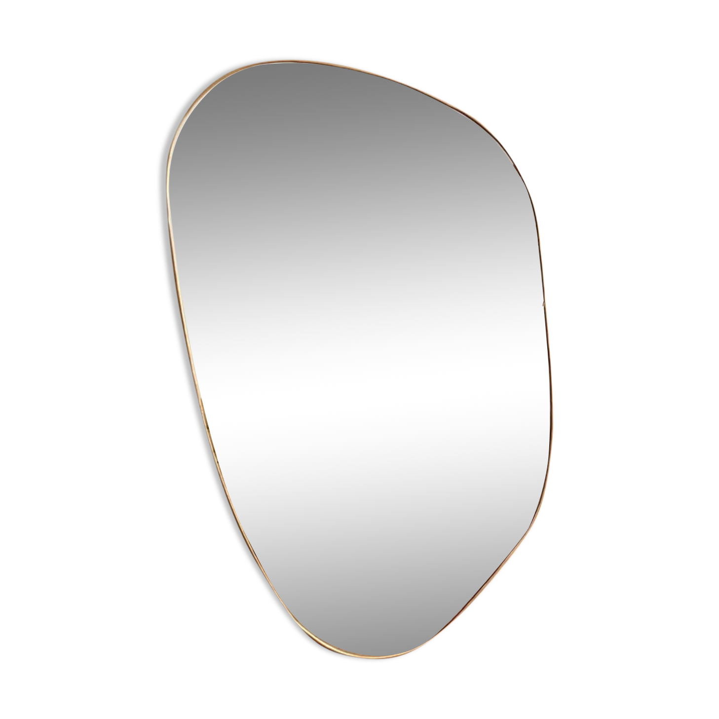 Organic organic organic amber trapeze mirror minimalist golden brass free form