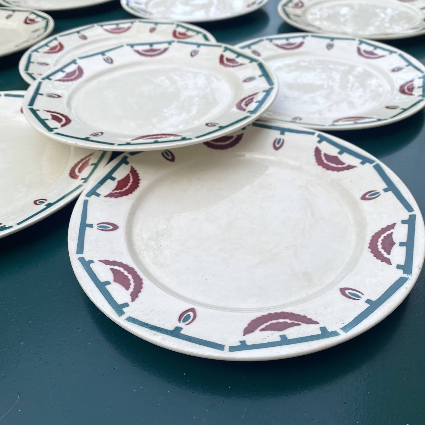 assiettes plates art déco badonviller El d'jem