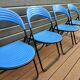 Set of 4 folding metal and plastic chairs