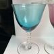 Set 6 colored wine glasses and worked feet 70s