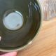 Vintage set of 3 numbered olive green bowls