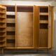 Scandinavian wardrobe 1960 honey color 4 doors L 205 cm