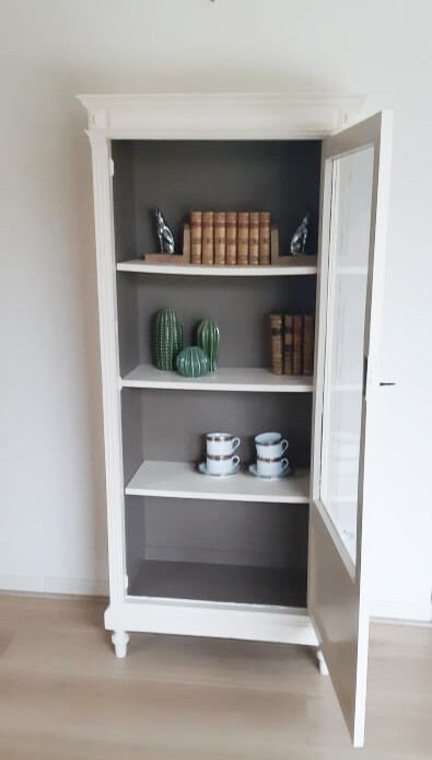 Patinated library showcase