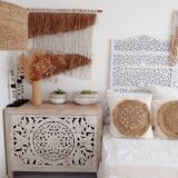 Bora cushion cover, cotton, raffia 50x50 cm