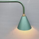 Metal green conical wall lamp