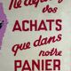 Advertising poster on framed panel "Shopping cart" vintage 1960