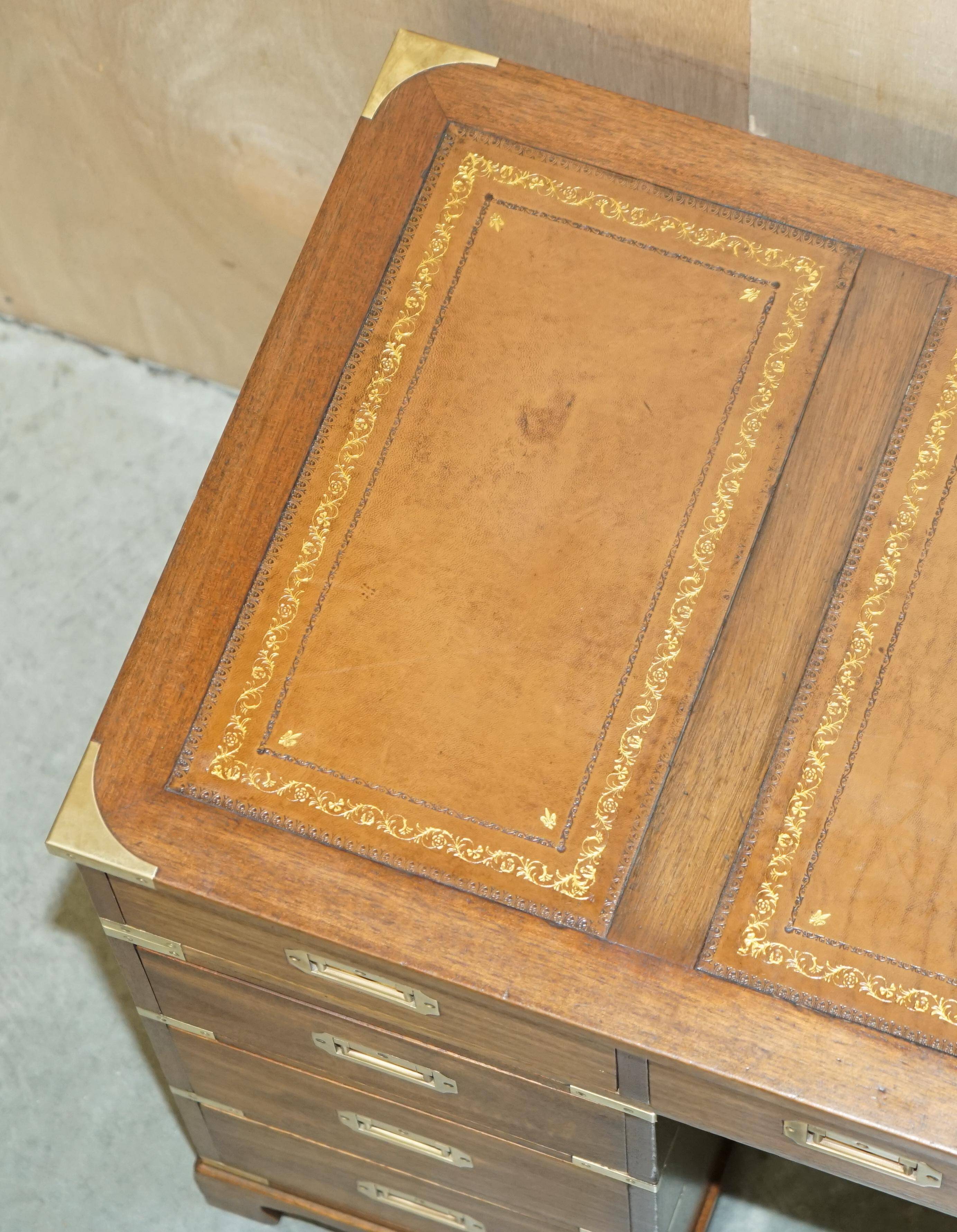 Restored leather military campaign desk Harrods Kennedy