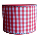 Abat-jour cylindrique vichy rouge et liberty