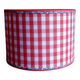 Red gingham and liberty cylindrical lampshade