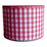 Abat-jour cylindrique vichy rouge et liberty