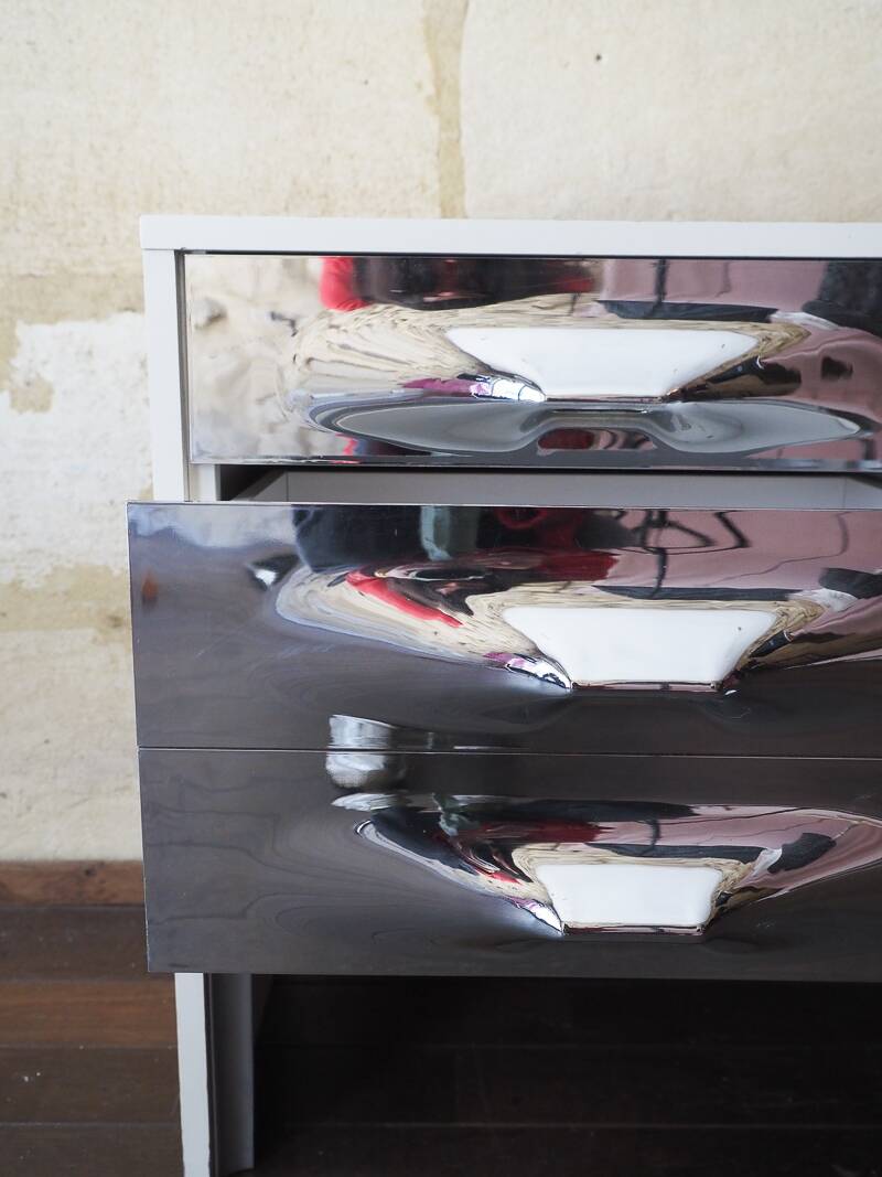 DF-2000 Commode by Raymond Loewy – chrome – Space Age design