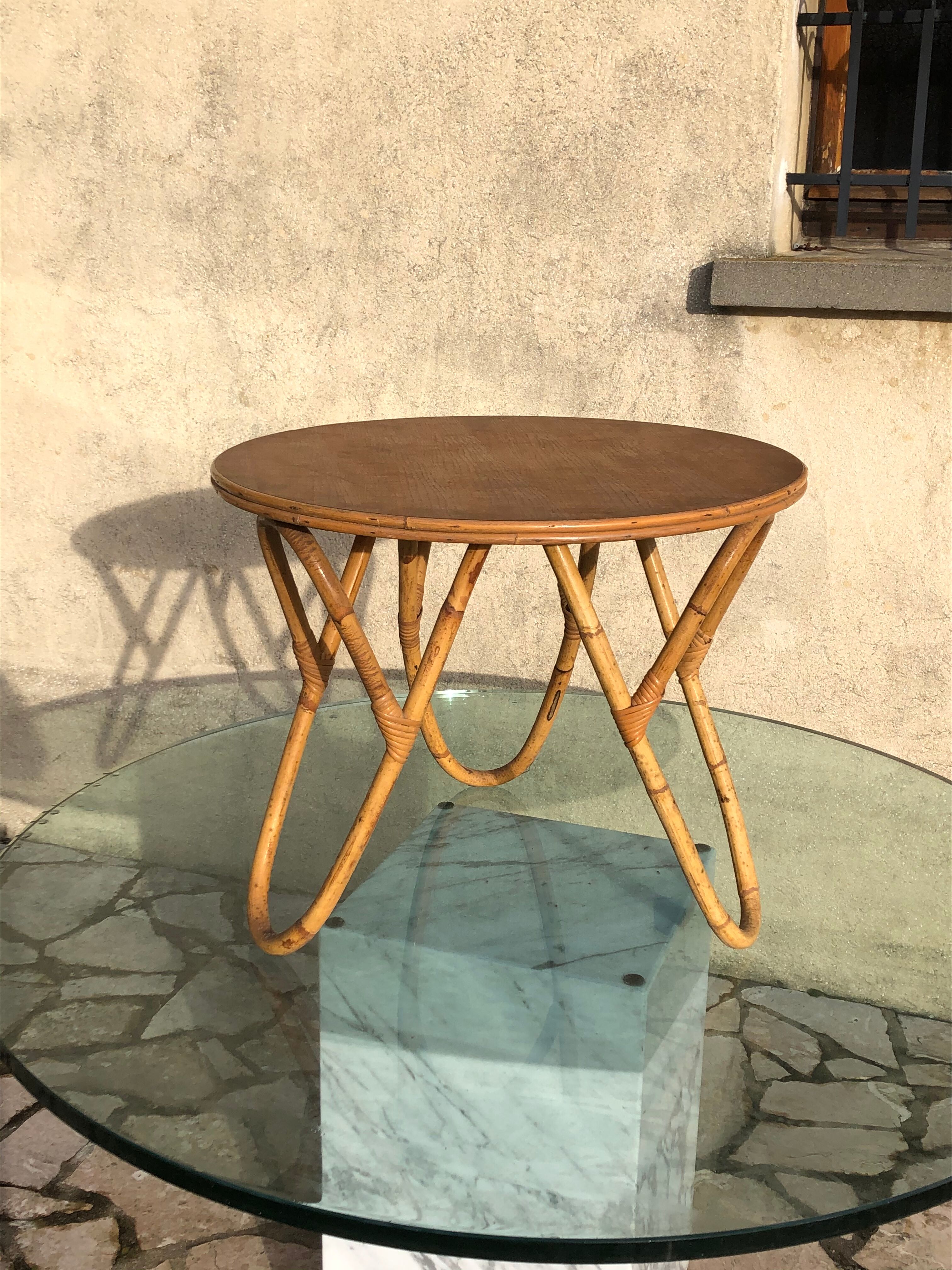 Vintage rattan coffee table