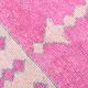 Pink Handmade Runner Rug, 82x336Cm