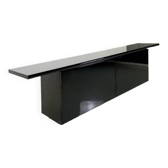 Lodovico Acerbis, Giotto Stoppino Sheraton sideboard in glossy black lacquer