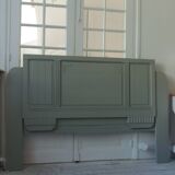 Art Deco headboard for a 160 cm bed, enhanced in verdigris.