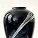 Large mouth-blown glass vase (black amethyst)