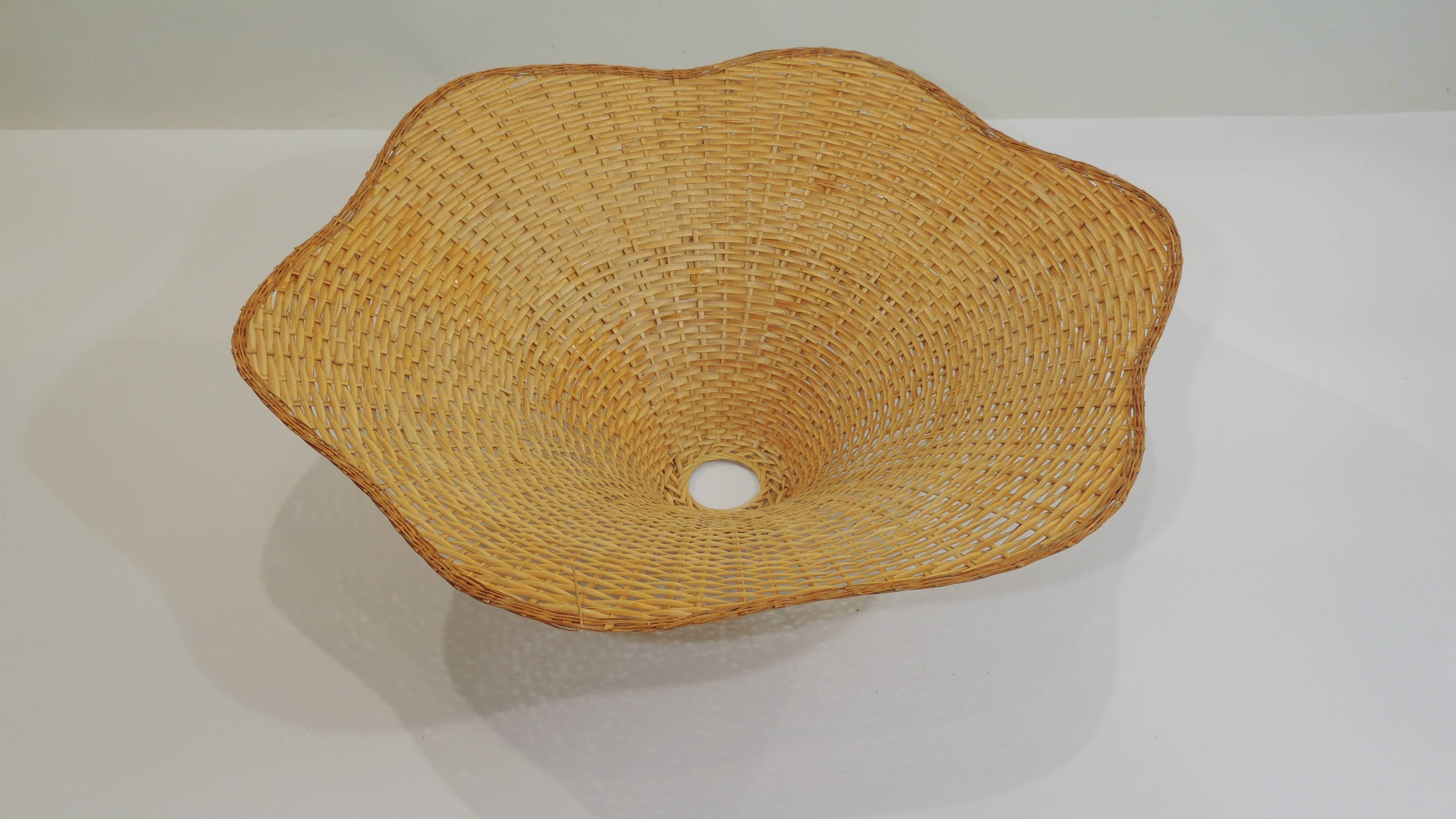Suspension rotin /abat-jour/lustre /vintage