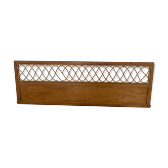 Wooden and rattan headboard