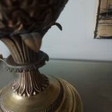 Pineapple lamp in golden brass