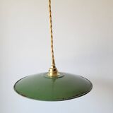 Suspension in green and white enamelled sheet metal