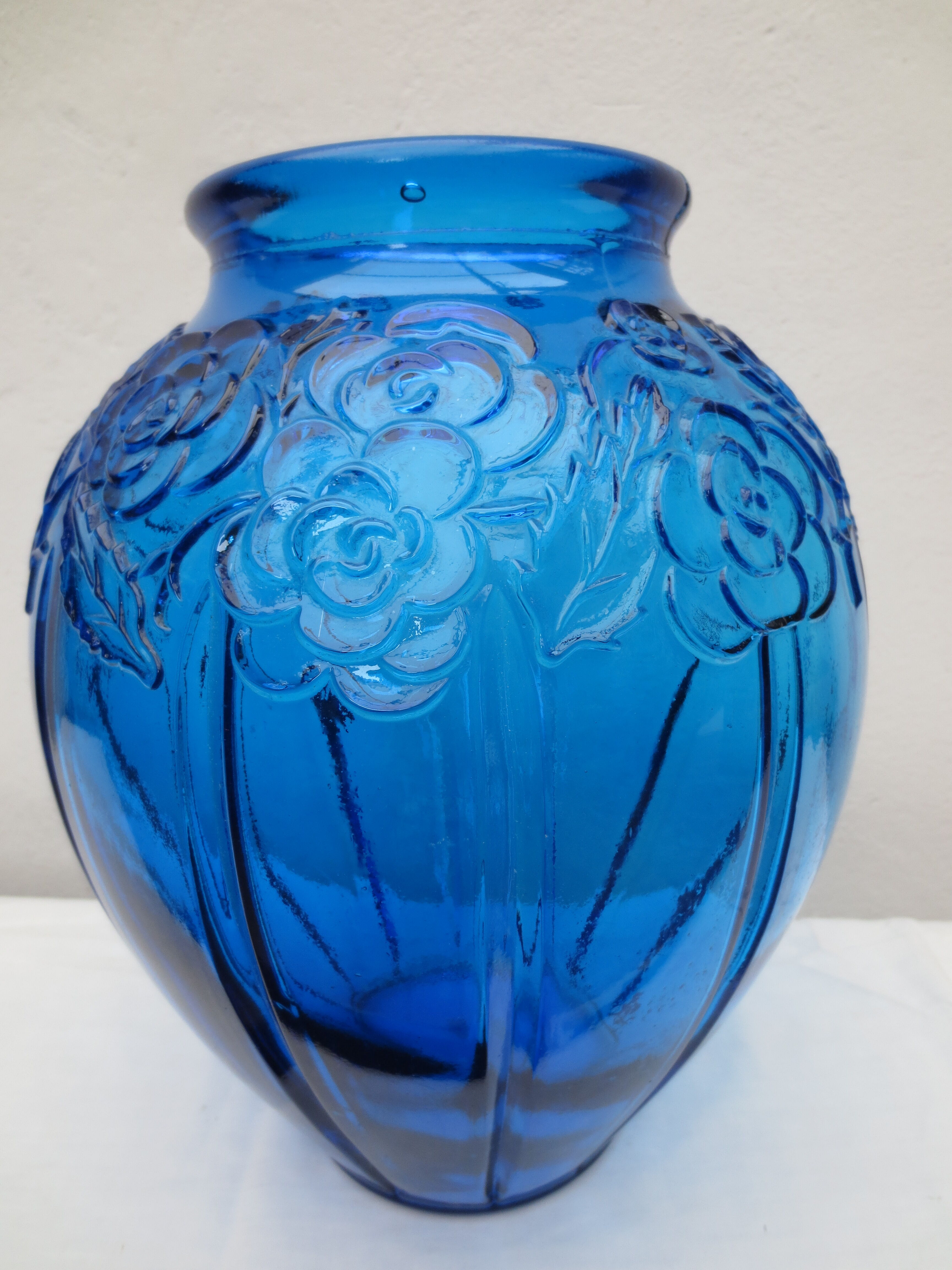 Blue art deco vase