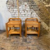 Pair of solid pine nightstands, Circa 1980s