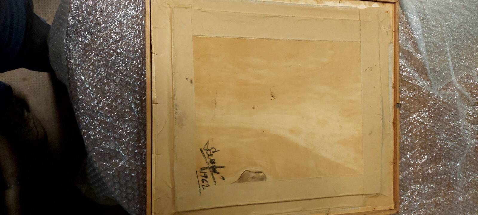 Rare oil painting Giuseppe Serafini view of the Arno Montelupo Fiorentino 1962