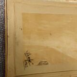 Rare oil painting Giuseppe Serafini view of the Arno Montelupo Fiorentino 1962