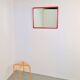 Miroir en cadre rouge postmoderne italien, années 1980