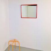 Italian Postmodern Red Frame Mirror, 1980s