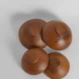 Handmade Akacia Wood Bowls, Set of 4