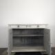 Louis XIII buffet with twisted column in grey patinated oak, two doors, two drawers.