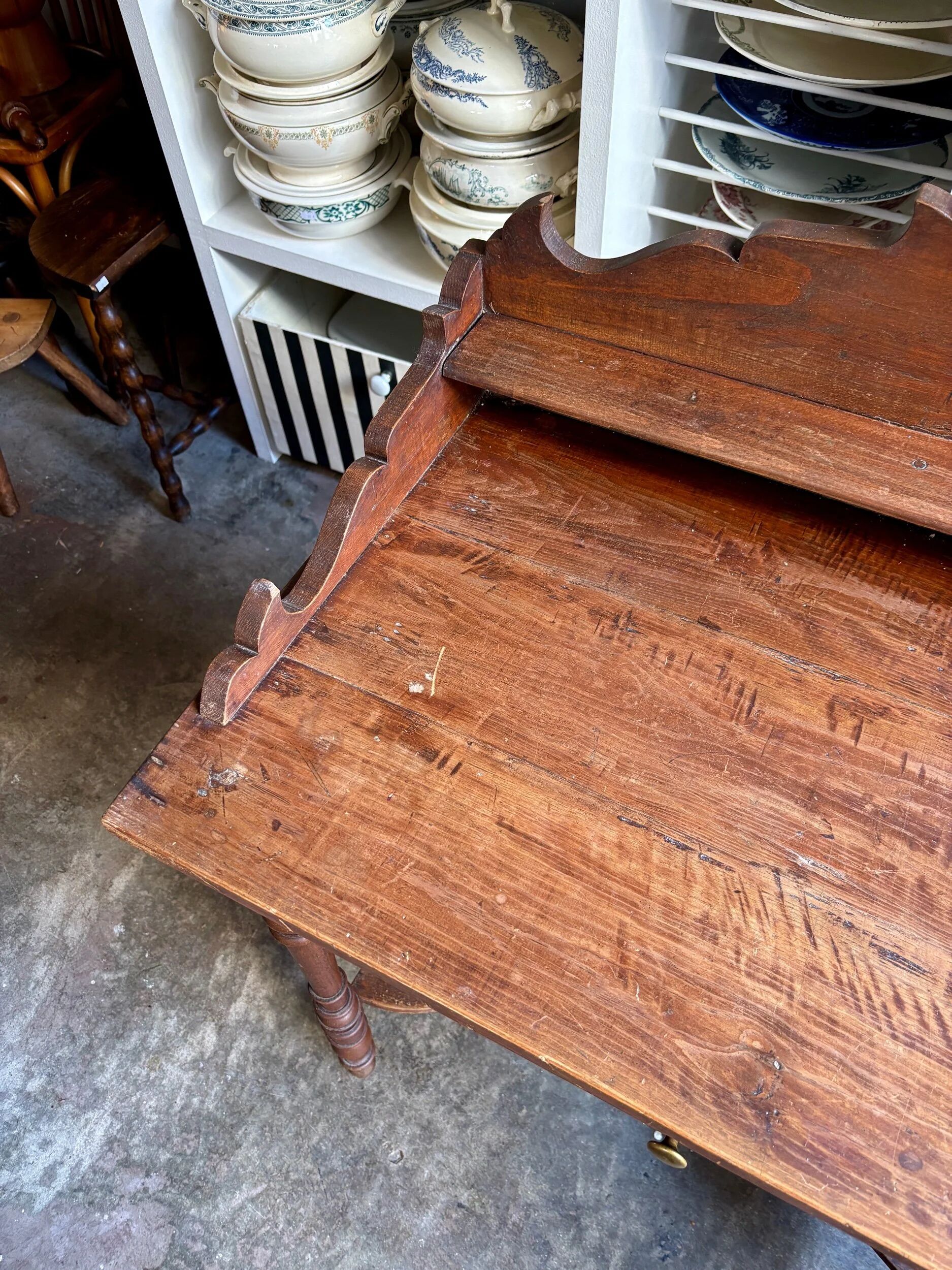 Dresser, dark wood vanity