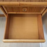 Pair of wicker and bamboo desks, Dal Vera, vintage