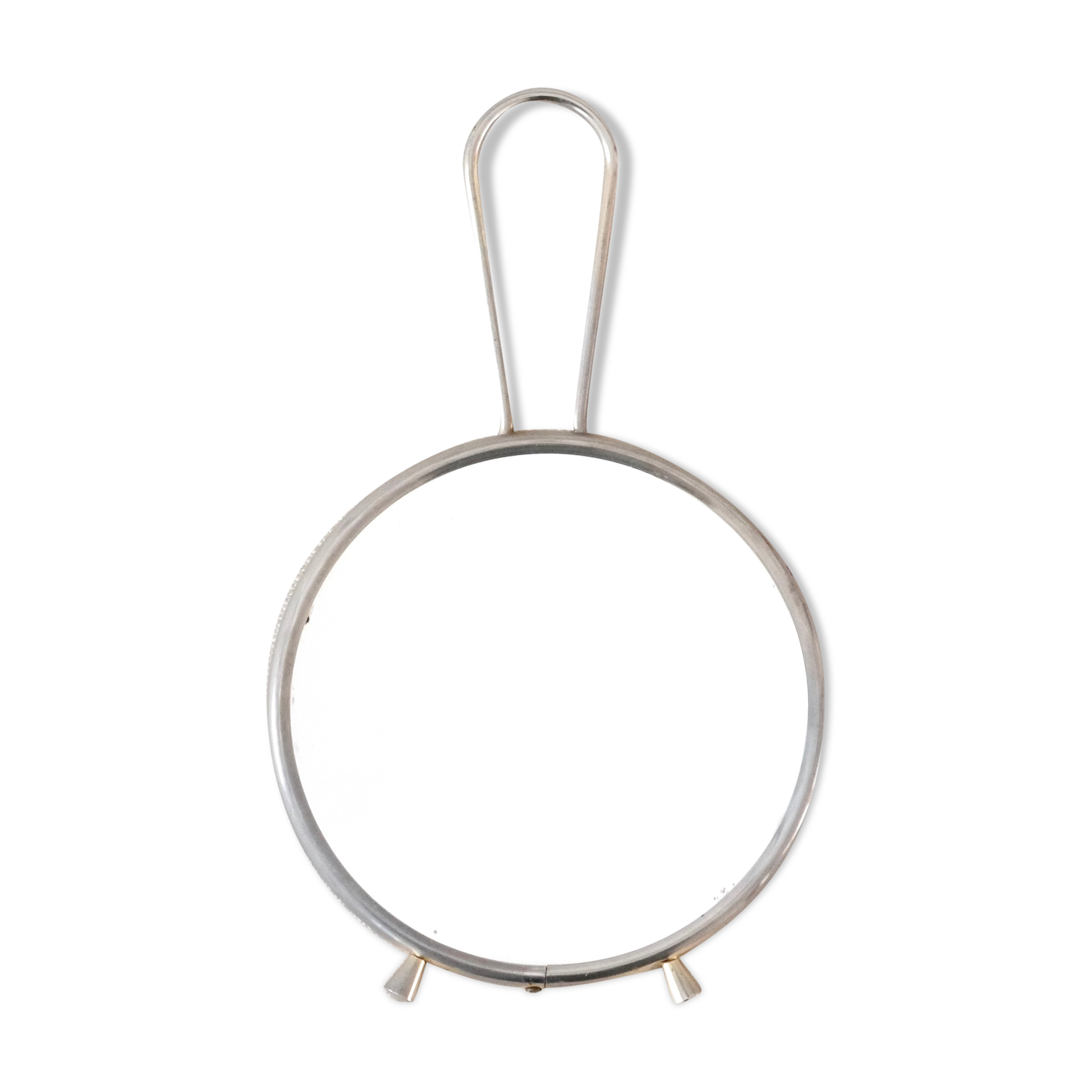 Growling round barber mirror 50s 14x24cm