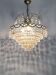 Antique chandelier, brass crown ceiling light, 6 tiers, 3 lights, 70s 80s