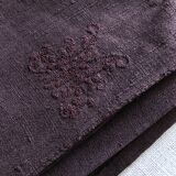Old harvest tablecloth in hemp dyed with eggplant