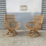 Paire de fauteuils en rotin