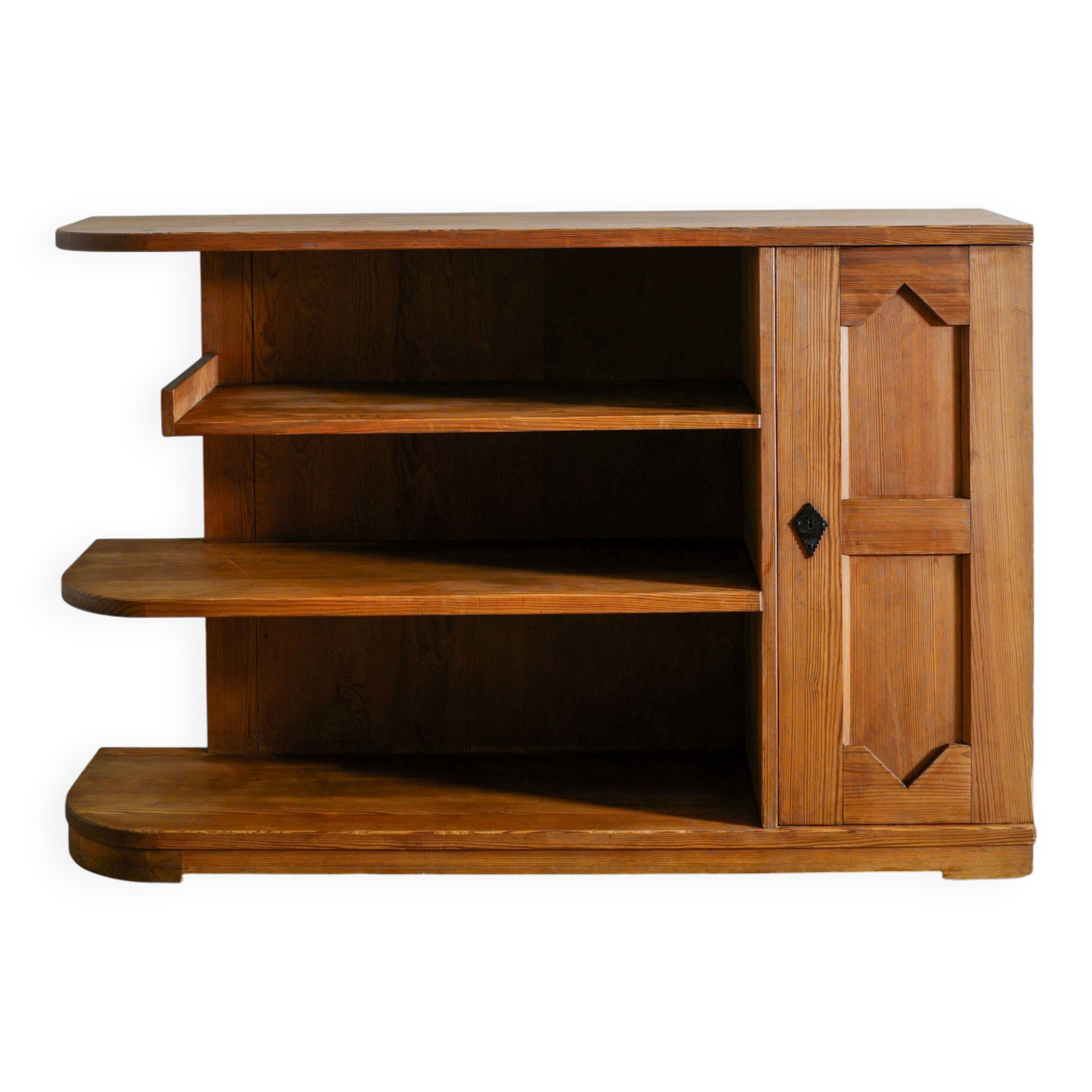 Vintage Swedish Wooden "Lovö" Bookcase by Axel Einar Hjorth for NK, 1930s