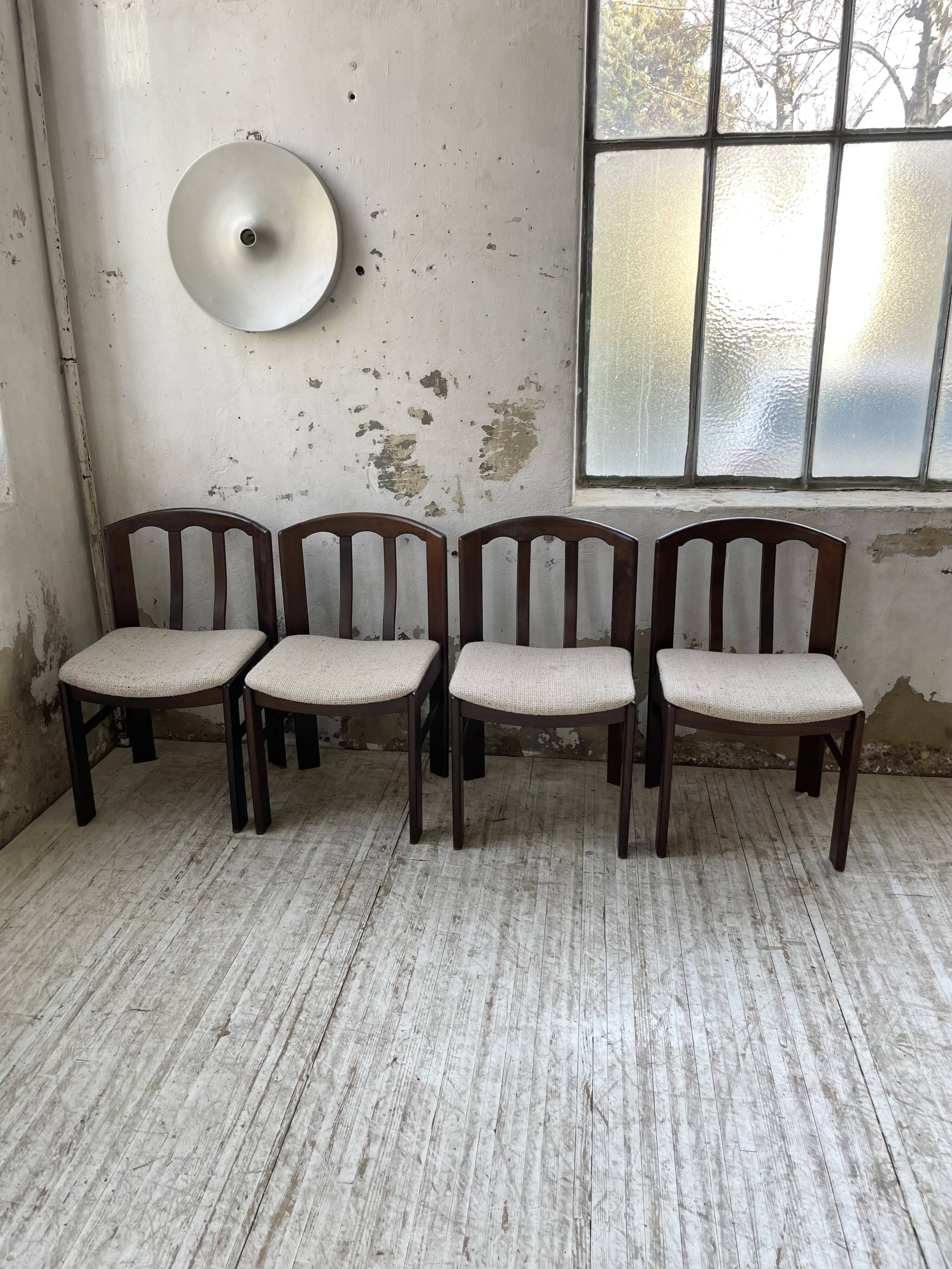 4 Scandinavian mahogany chairs