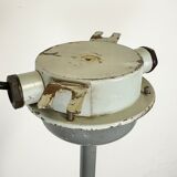 Industrial grey enamel ceiling lamp from Elektrosvit, 1950s