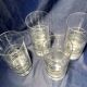 Set of 4 orangeade glasses water fruit juice in twisted crystal